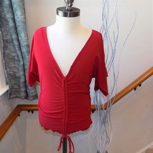 LVLX Red Ruche Crop Top Size Small